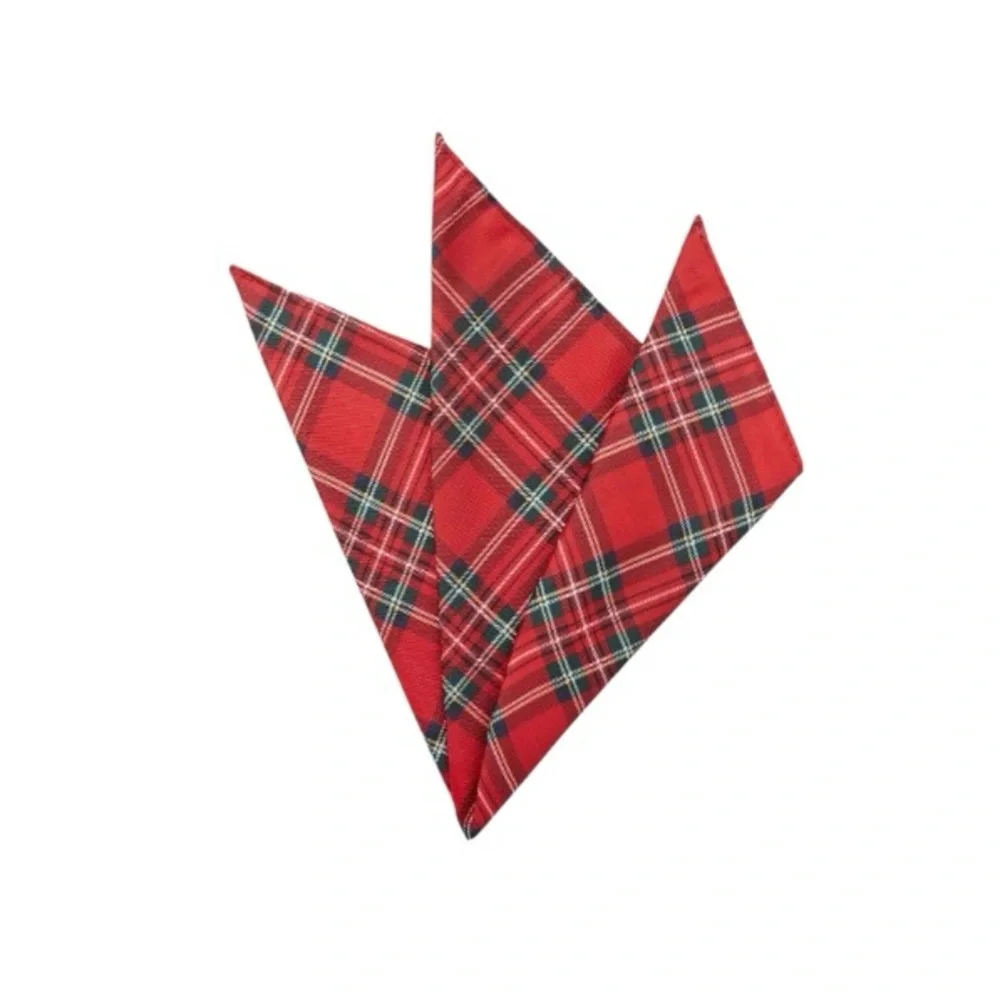 Wonder Nation Red and Black Plaid Zip Tie And Pocket Square Collection